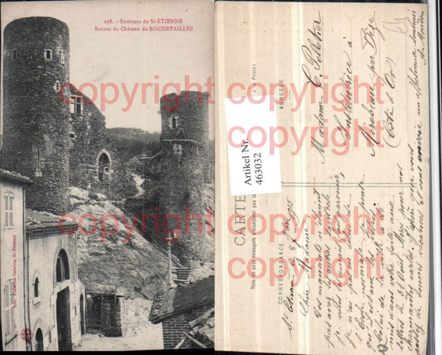 463032,Rhone-Alpes Loire St-Etienne Ruines du Chateau Rochetaillee Schlossruine