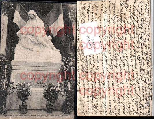 463039,Rhone-Alpes Rhone Eglise Pontcharra-sur-Turdine Monument Pieta Statue