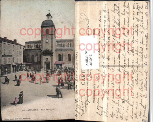 463042,Rhone-Alpes Rhone Amplepuis Place Eglise Platz Kirche