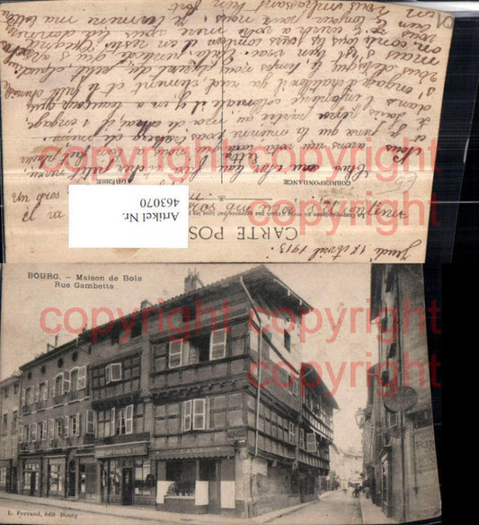 463070,Rhone-Alpes Ain Bourg Maison de Bois Rue Gambetta Straßenansicht