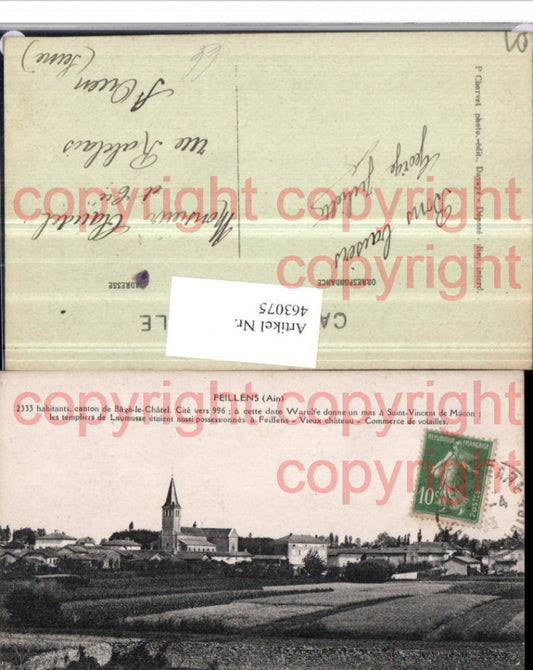 463075,Rhone-Alpes Ain Feillens Bage-le-Chatel Teilansicht Kirche