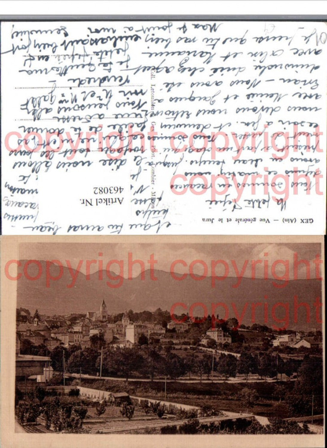 463082,Rhone-Alpes Ain Gex Vue generale et le Jura Totale