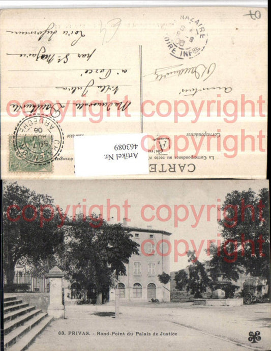 463089,Rhone-Alpes Ardeche Privas Rond-Point du Palais Justice Justizpalast