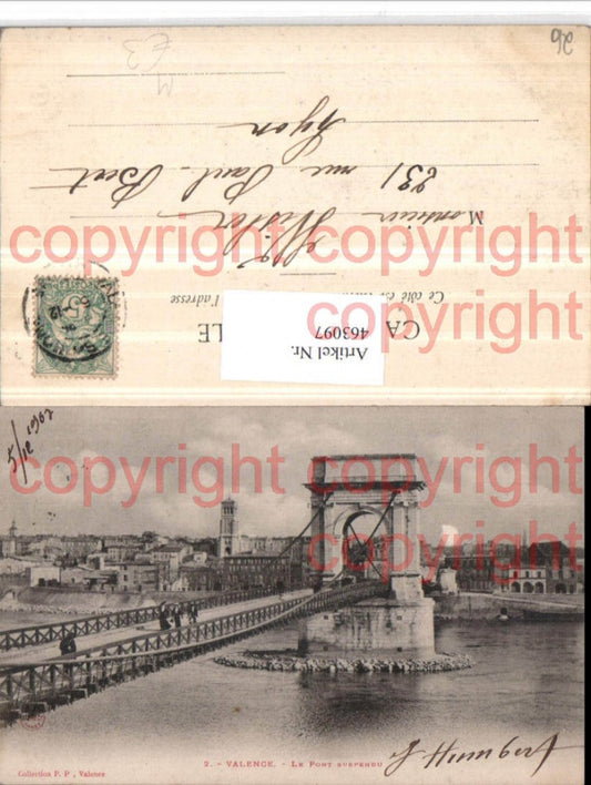 463097,Rhone-Alpes Drome Valence Pont Suspendu Teilansicht Brücke