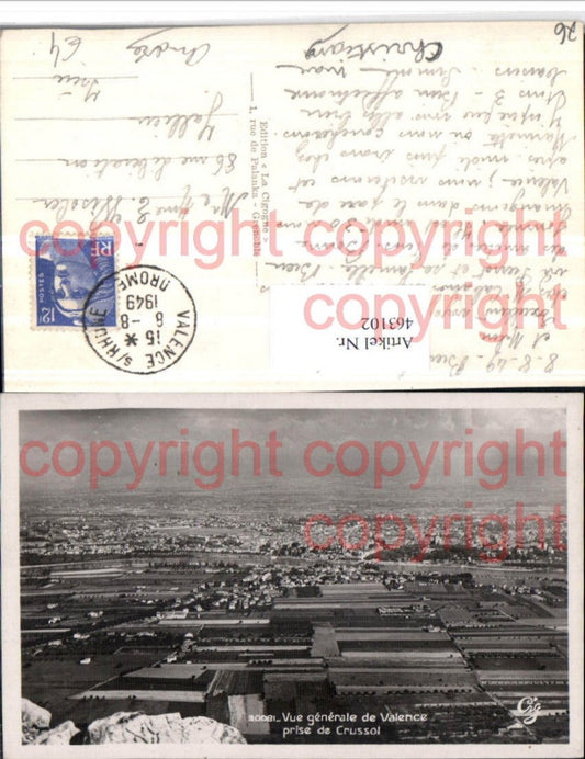 463102,Rhone-Alpes Drome Valence Vue generale prise du Crussol Totale