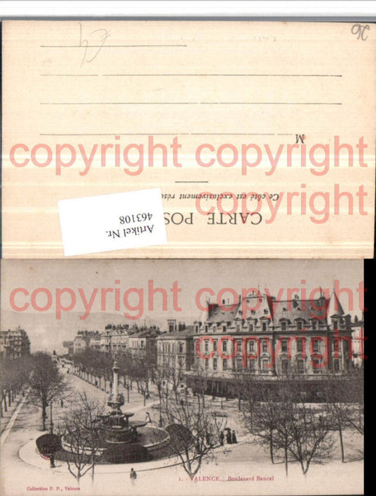 463108,Rhone-Alpes Drome Valence Boulevard Bancel Brunnen Straße