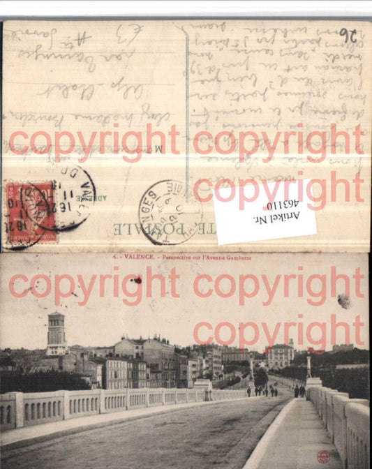 463110,Rhone-Alpes Drome Valence Avenue Gambetta Straßenansicht