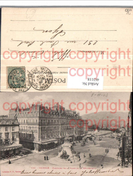 463118,Rhone-Alpes Drome Valence Place Republique Platz Monument