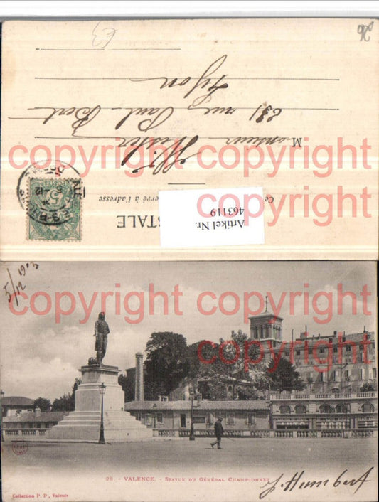 463119,Rhone-Alpes Drome Valence Statue General Championnet Denkmal