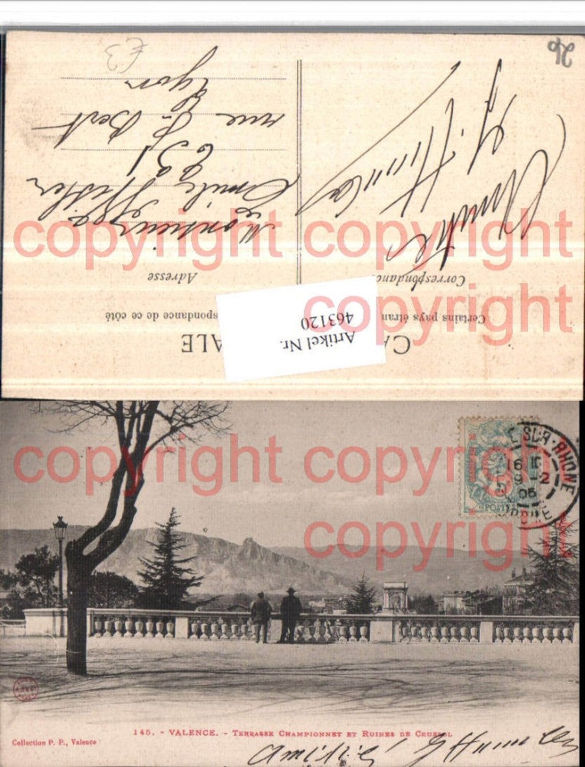 463120,Rhone-Alpes Drome Valence Terrasse Championnet et Ruines Crussol