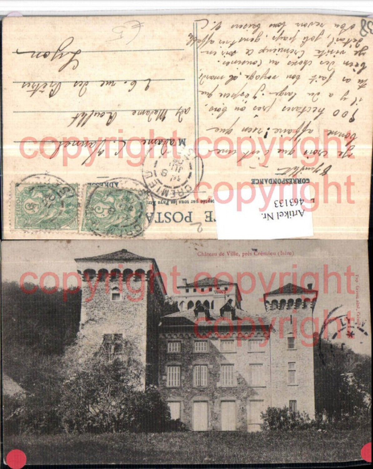 463133,Rhone-Alpes Isere Cremieu Chateau Ville Schloss