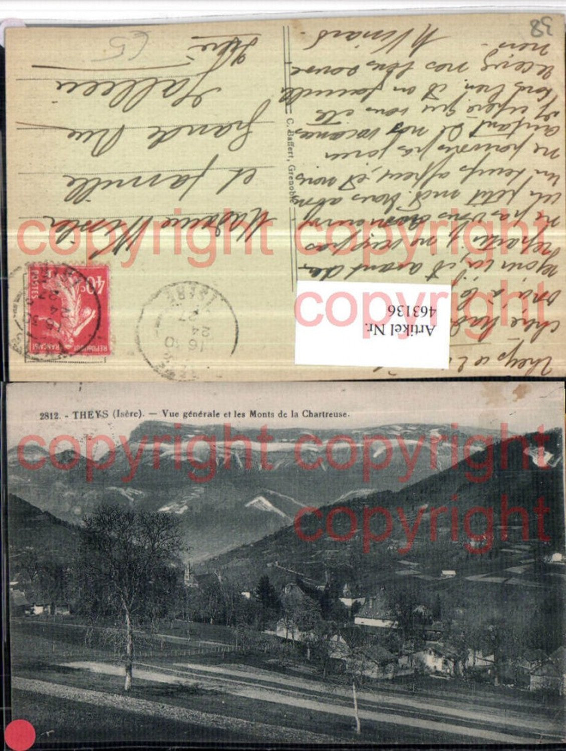 463136,Rhone-Alpes Isere Theys vue generale et Monts Chartreuse Totale Bergkulisse