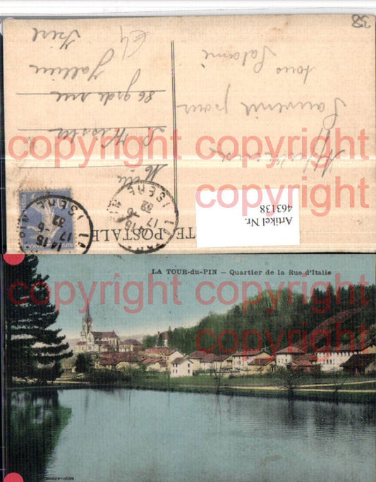 463138,Rhone-Alpes Isere Tour-du-Pin Quartier de la Rue Italie Teilansicht
