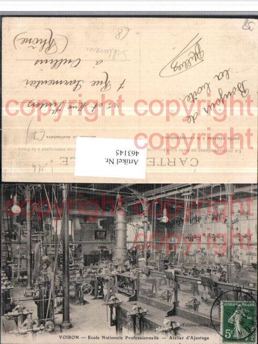 463145,Rhone-Alpes Isere Voiron Ecole Nationale Professionnelle Atelier Ajustage Schlosserei