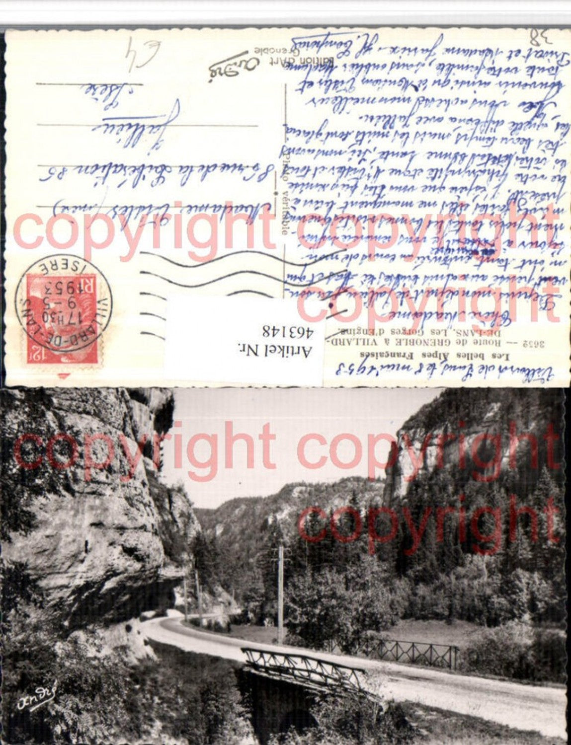 463148,Rhone-Alpes Isere Route de Grenoble a Villard-de-Lans Gorges Engins Brücke