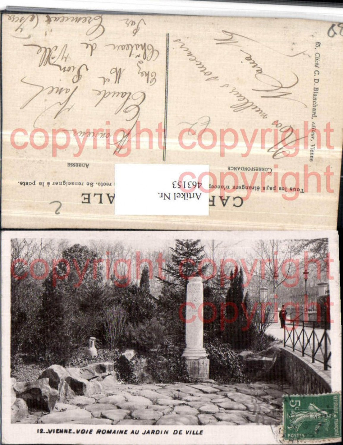 463153,Rhone-Alpes Isere Vienne Voie Romaine au Jardin de Ville Säule