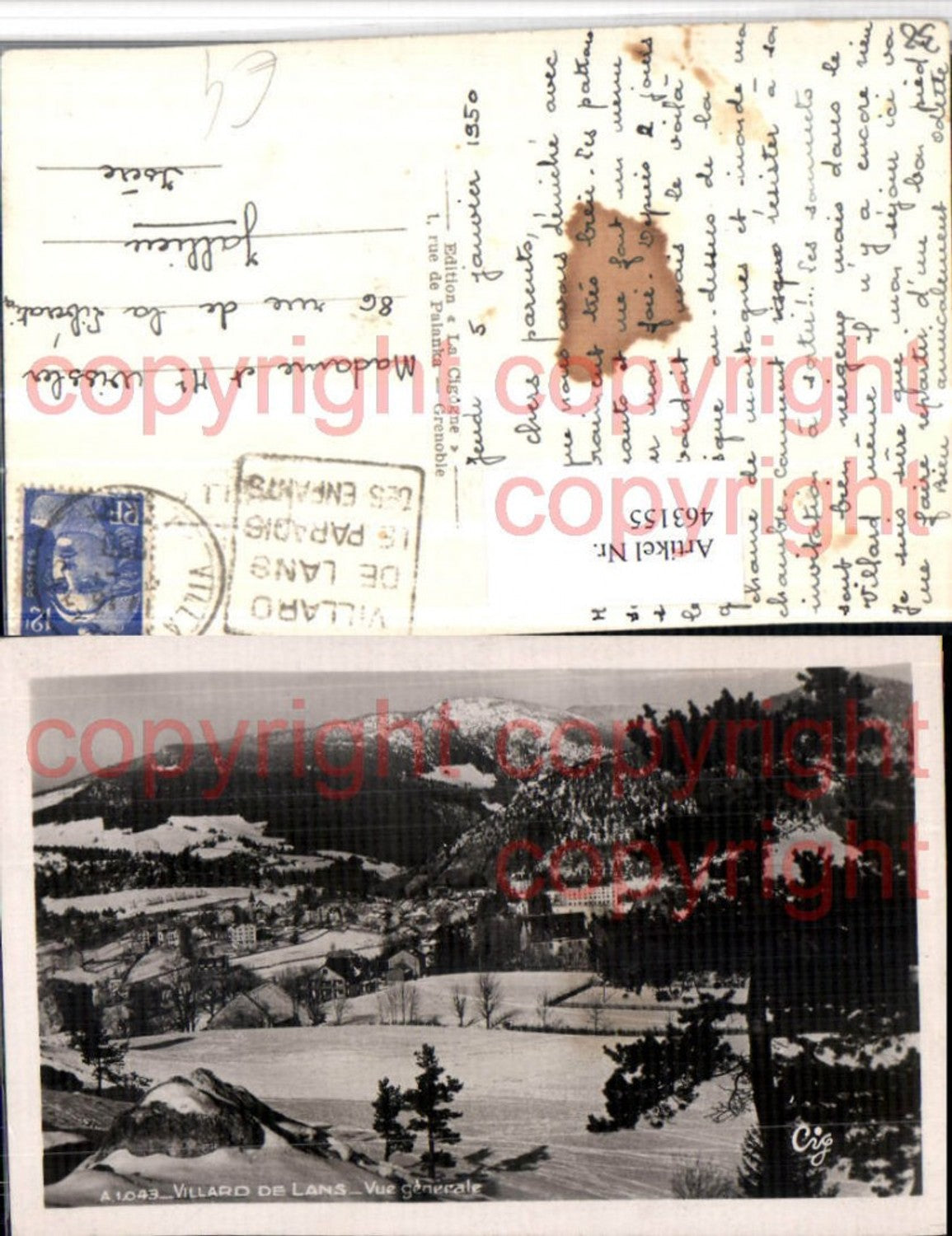 463155,Rhone-Alpes Isere Villard-de-Lans Vue generale Totale Winterbild