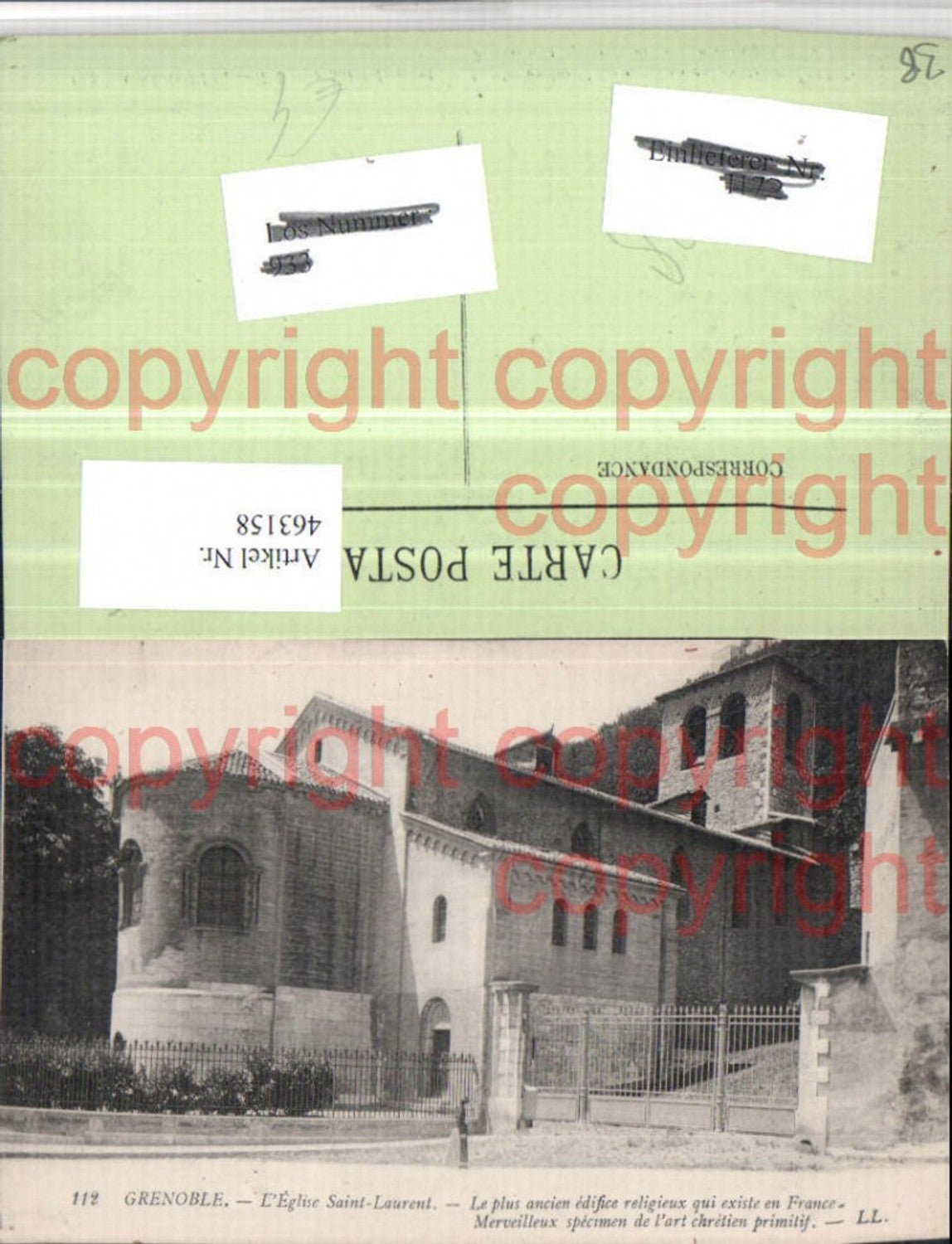 463158,Rhone-Alpes Isere Grenoble Eglise Saint-Laurent Kirche