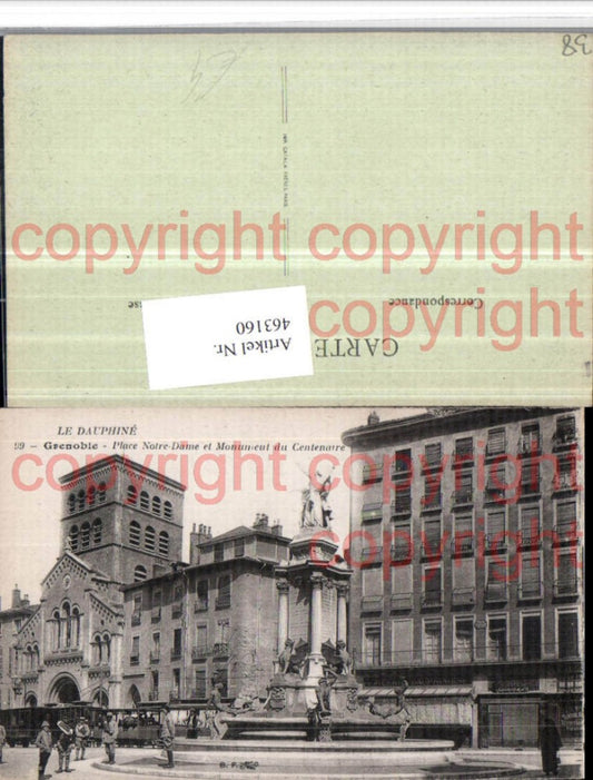 463160,Rhone-Alpes Isere Grenoble Place Notre-Dame et Monument Centenaire Kirche