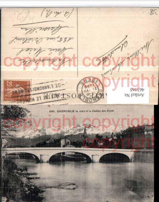 463165,Rhone-Alpes Isere Grenoble Teilansicht Brücke Bergkulisse