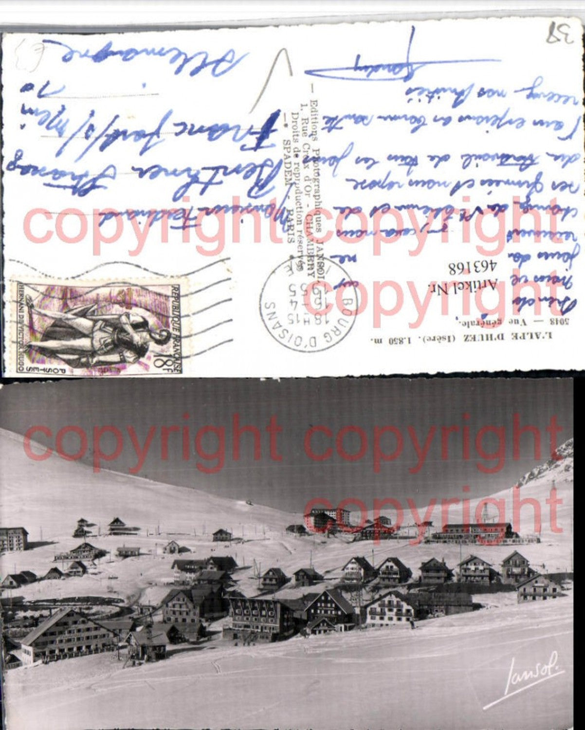 463168,Rhone-Alpes Isere Alpe d'Huez Vue generale Teilansicht Winterbild