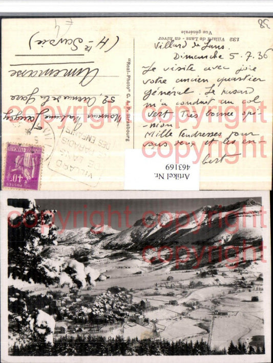 463169,Rhone-Alpes Isere Villard de Lans Vue generale Totale Bergkulisse Winterbild