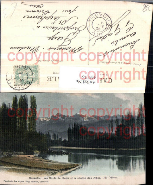 463176,Rhone-Alpes Isere Grenoble Bords Isere et Alpes Fluss Bergkulisse