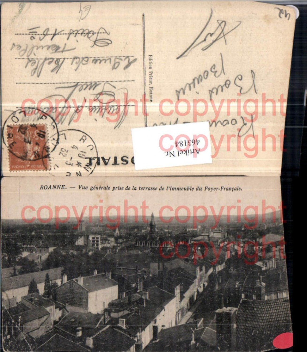 463184,Rhone-Alpes Loire Roanne Vue generale Totale