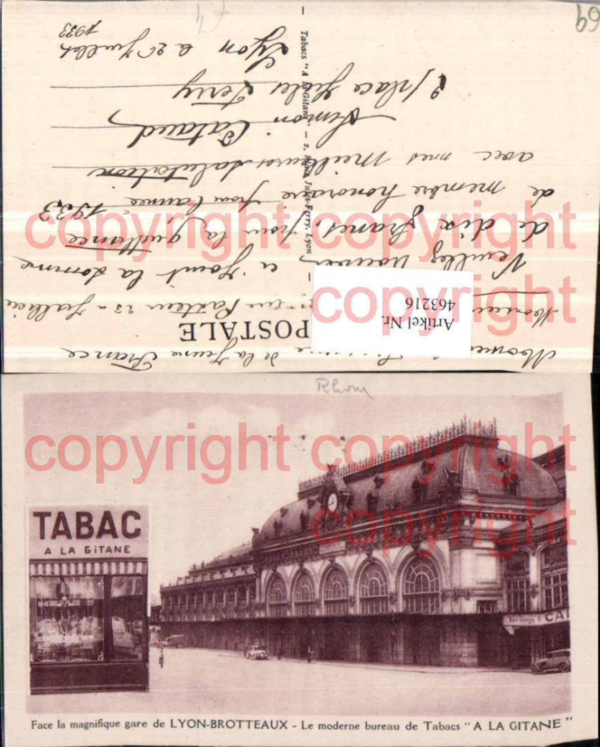 463216,Rhone-Alpes Rhone Lyon Brotteaux Magnifique Gare Moderne bureau Tabacs