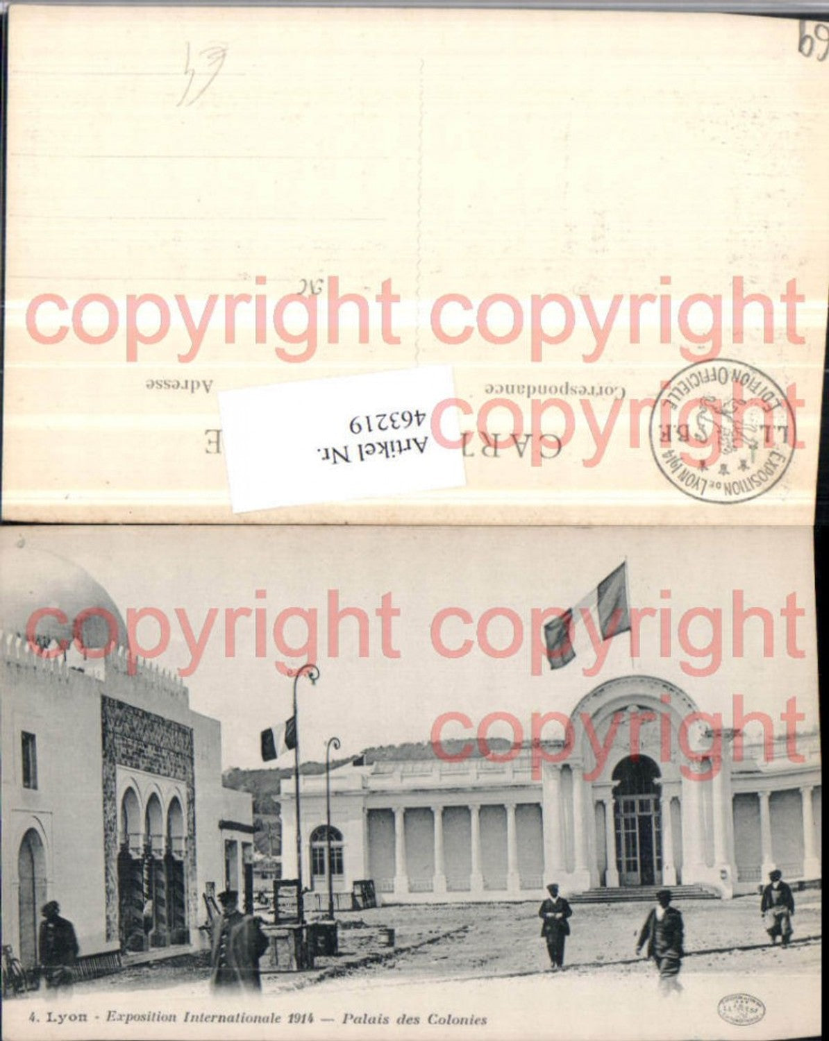 463219,Rhone-Alpes Rhone Lyon Exposition Internationale 1914 Palais Colonies