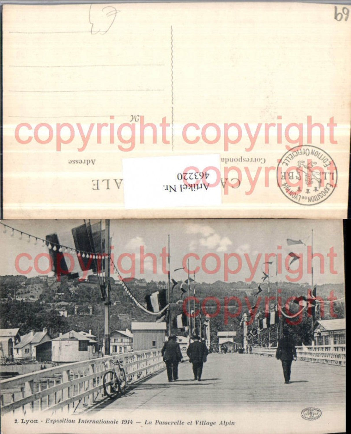 463220,Rhone-Alpes Rhone Lyon Exposition Internationale 1914 Passerelle et Village Alpin