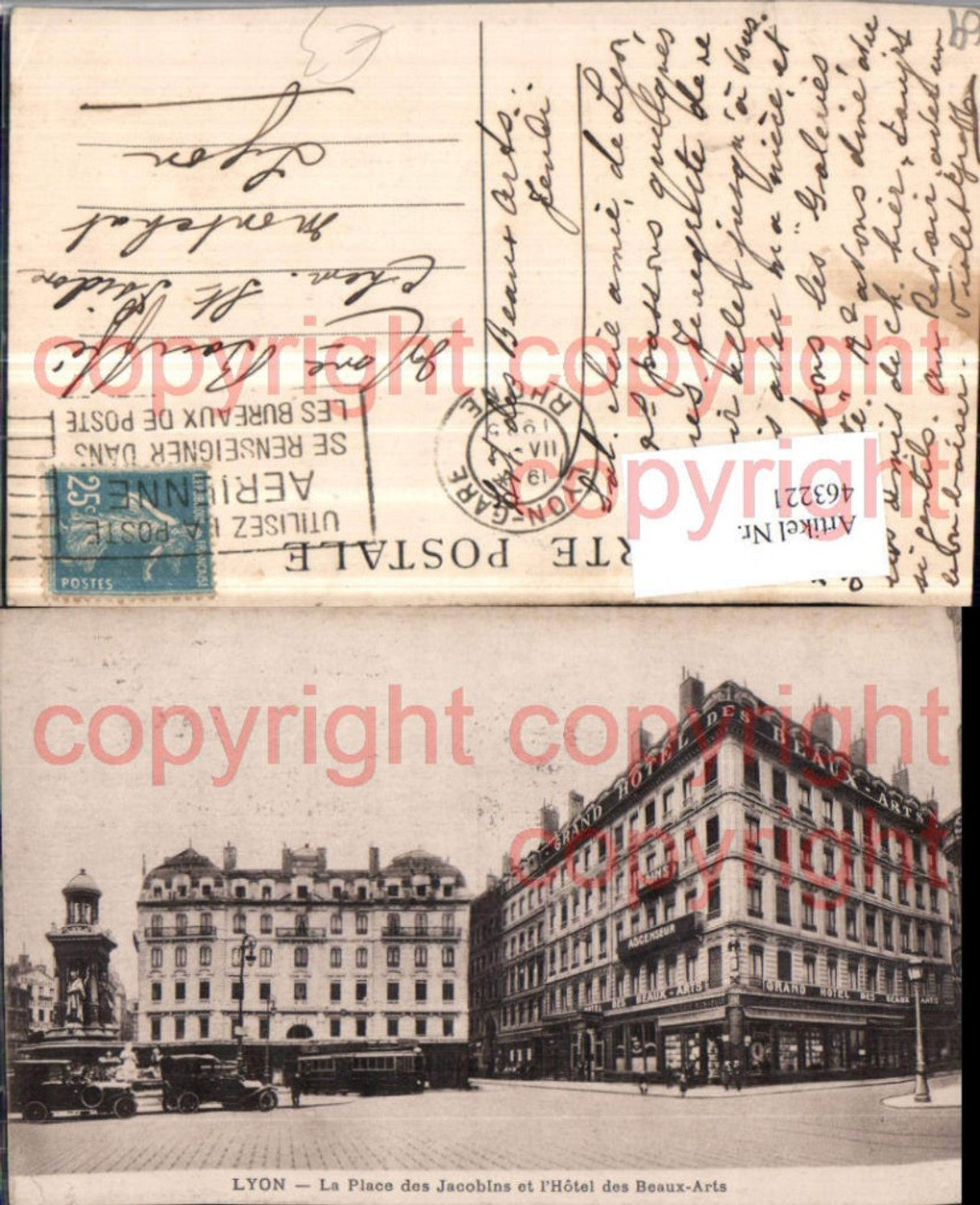 463221,Rhone-Alpes Rhone Lyon Place Jacobins et Hotel Beaux-Arts