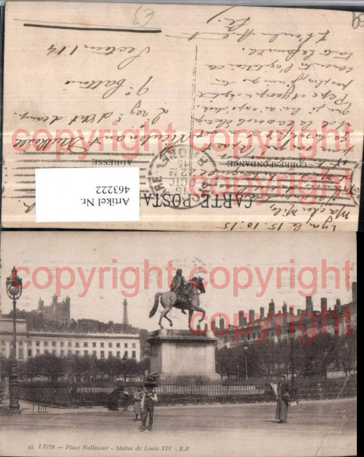 463222,Rhone-Alpes Rhone Lyon Place Bellecour Statue Louis XIV Denkmal