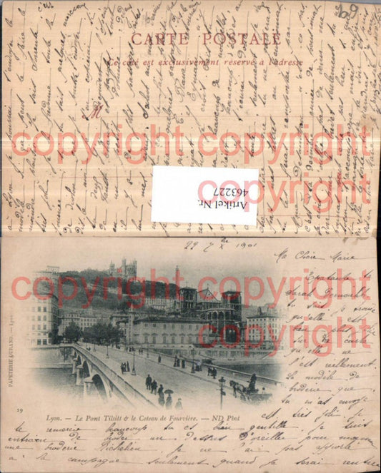 463227,Rhone-Alpes Rhone Lyon Pont Tilsitt et Coteau Fourviere Brücke