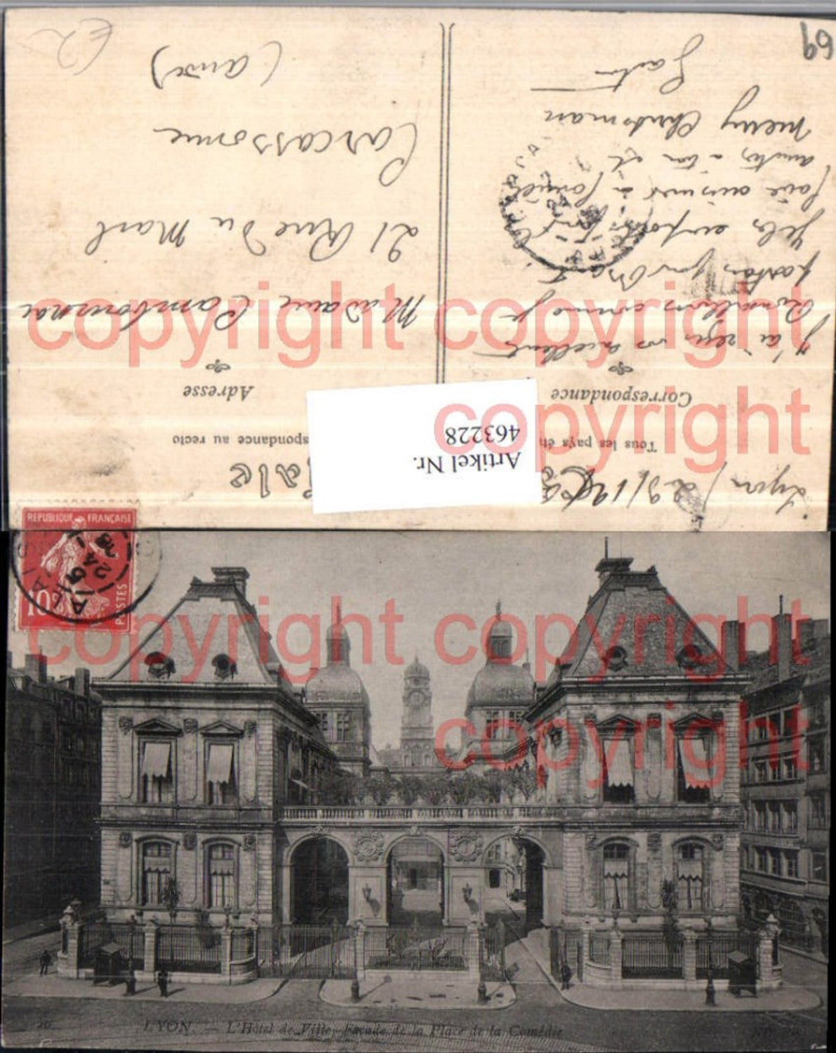 463228,Rhone-Alpes Rhone Lyon Hotel de Ville Rathaus