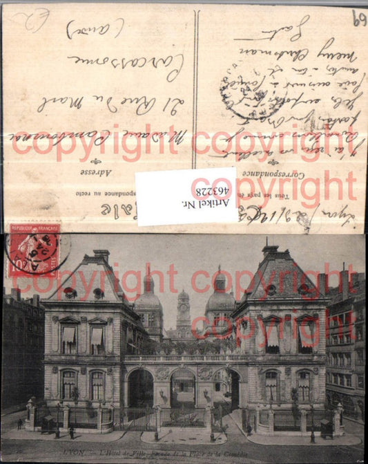 463228,Rhone-Alpes Rhone Lyon Hotel de Ville Rathaus