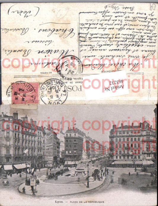463232,Rhone-Alpes Rhone Lyon Place Republique Monument