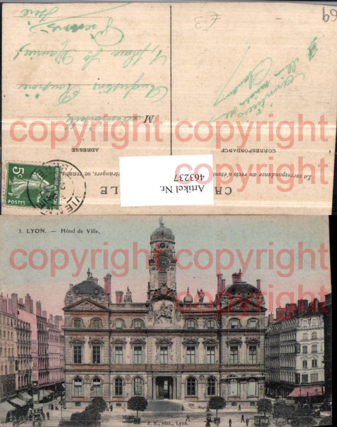 463237,Rhone-Alpes Rhone Lyon Hotel de Ville Rathaus