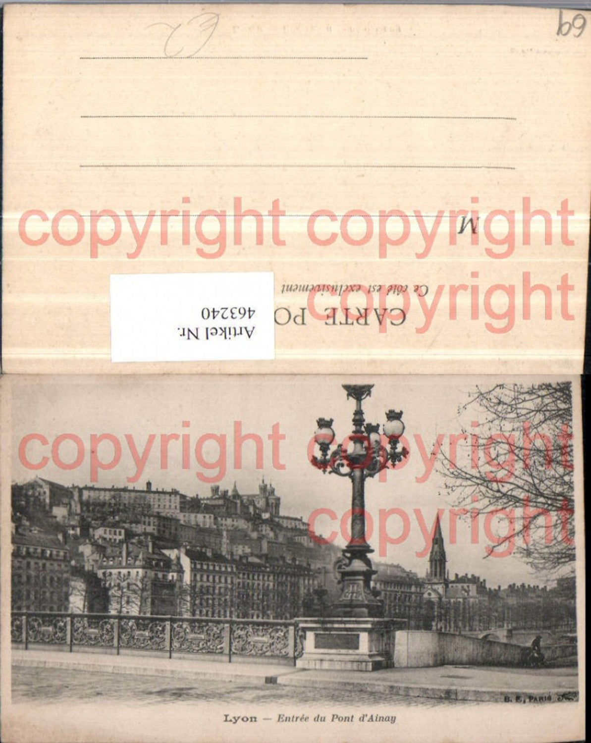 463240,Rhone-Alpes Rhone Lyon Entree du Pont Ainay Teilansicht Laterne