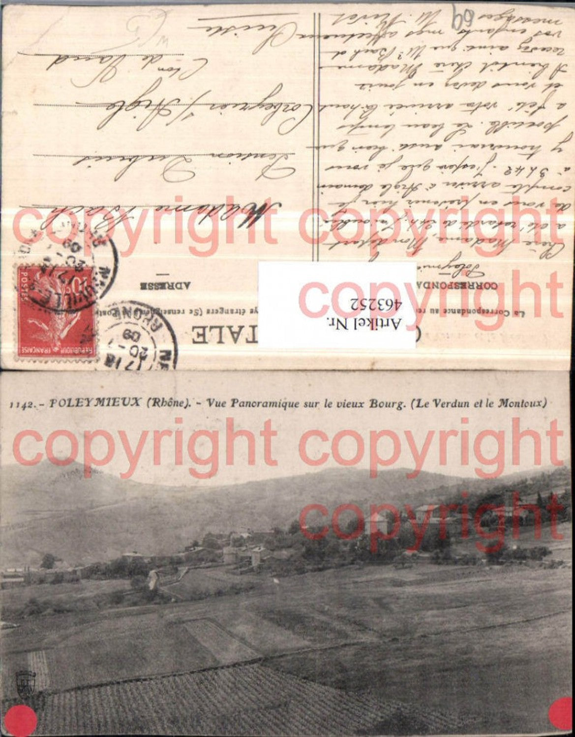 463252,Rhone-Alpes Rhone Poleymieux Vue panoramique sur vieux Bourg Teilansicht