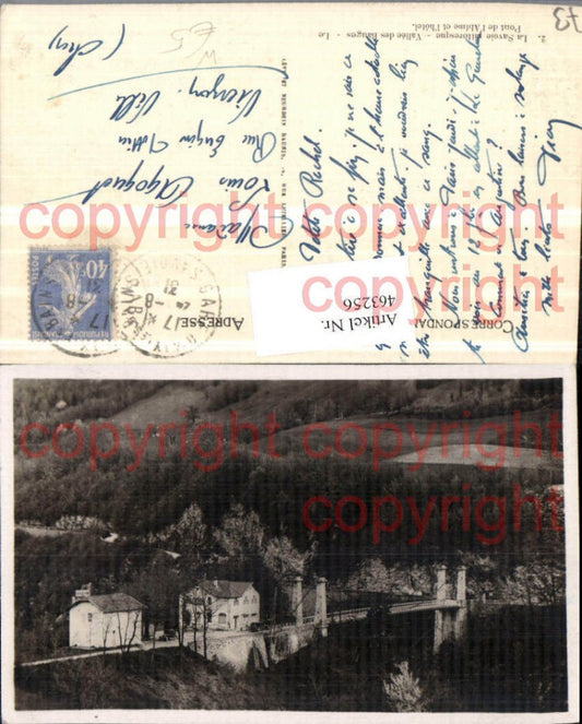 463256,Rhone-Alpes Savoie Vallee Bauges Pont de Abime et Hotel Brücke