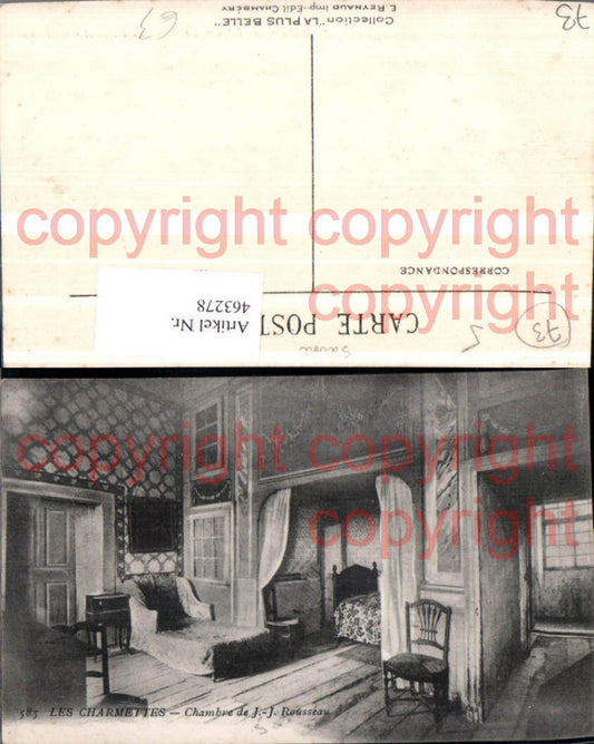 463278,Rhone-Alpes Savoie Charmettes Chambre J.J. Rousseau Zimmer Interieur