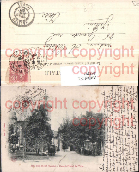 463293,Rhone-Alpes Savoie Aix-les-Bains Place de Hotel-de-Ville Rathausplatz