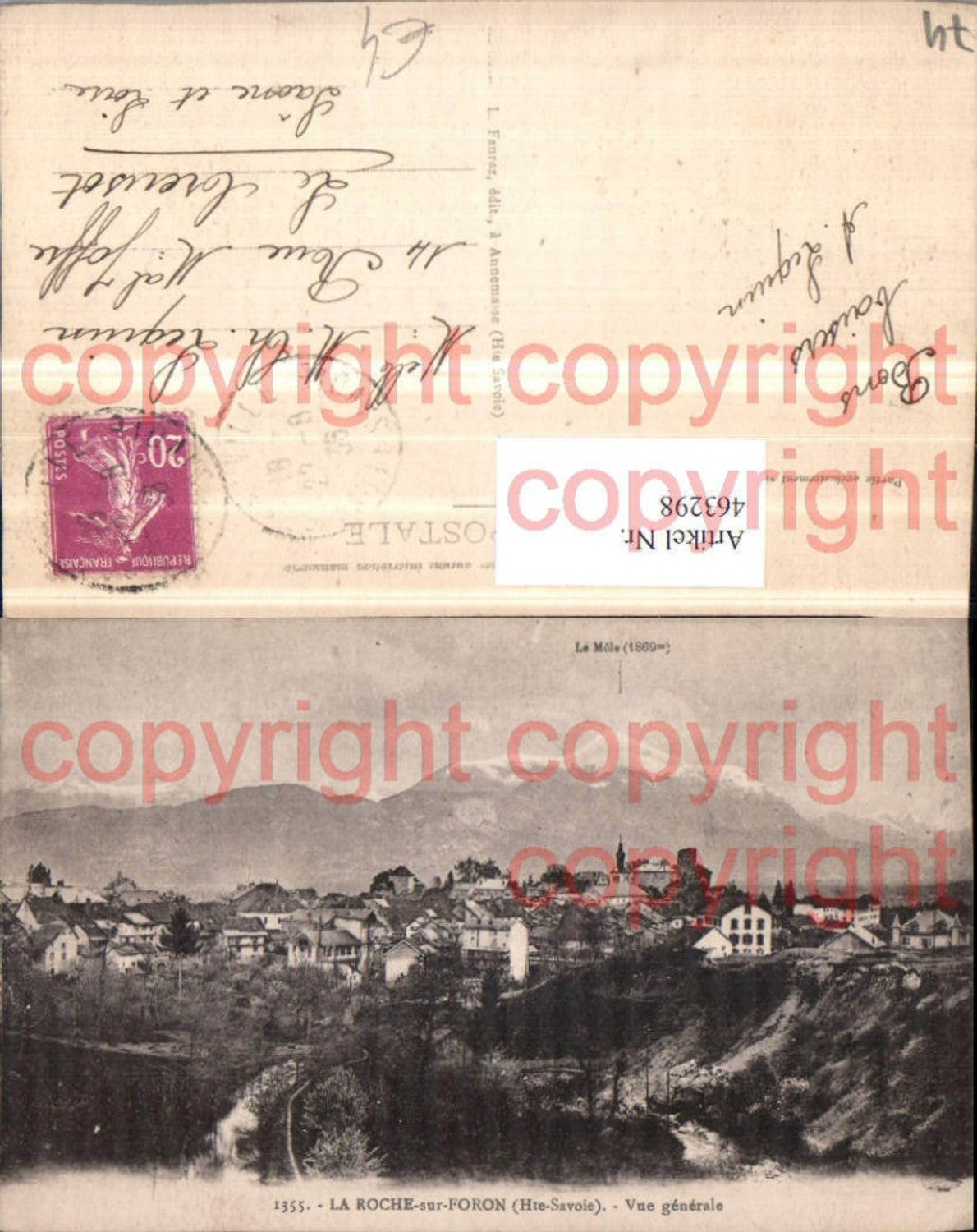 463298,Rhone-Alpes Haute-Savoie Roche-sur-Foron Vue generale Totale Bergkulisse