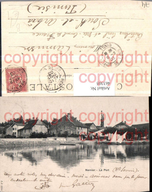463305,Rhone-Alpes Haute-Savoie Nernier Le Port Hafen Teilansicht