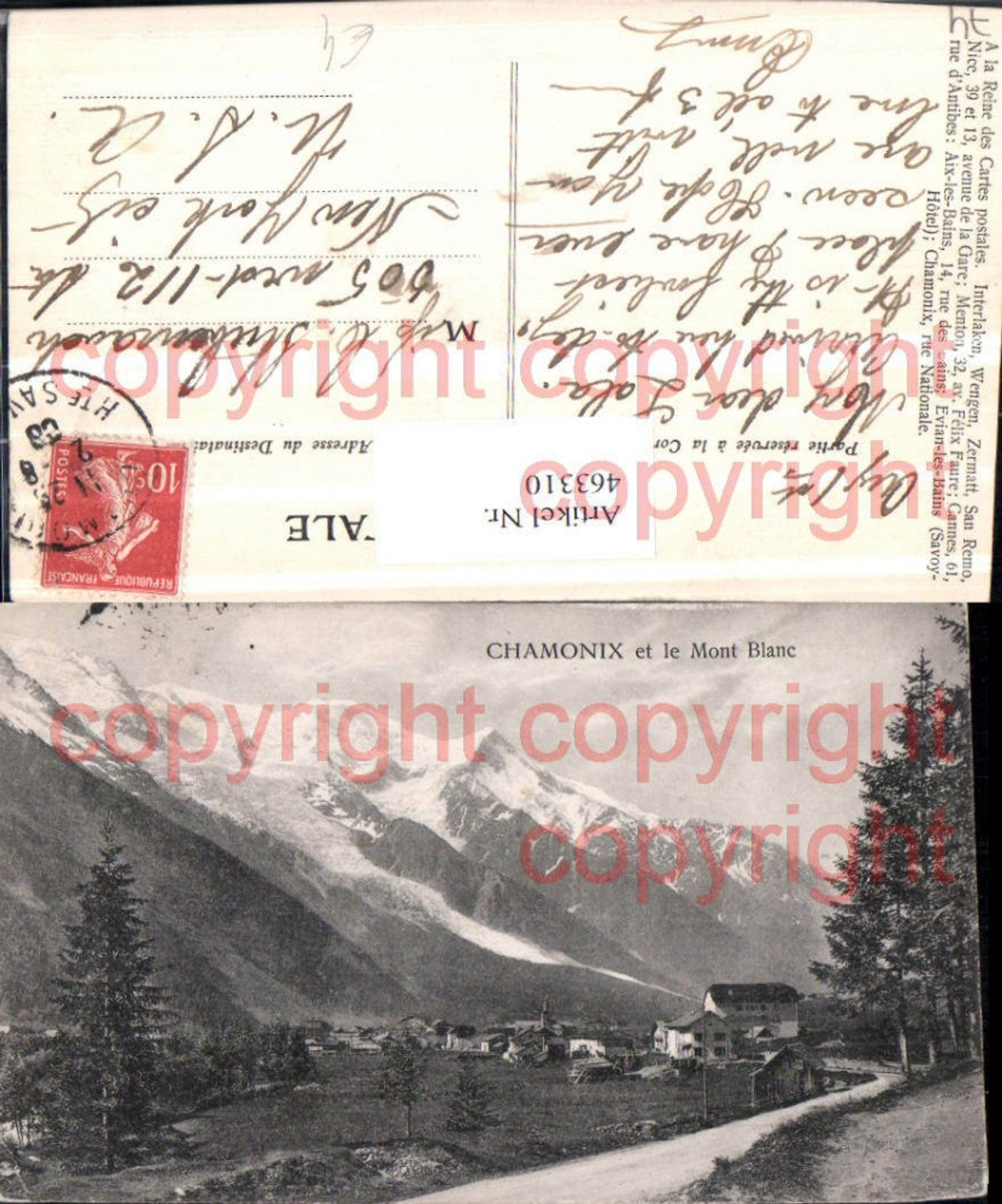 463310,Rhone-Alpes Haute-Savoie Chamonix et le Mont-Blanc Teilansicht Bergkulisse