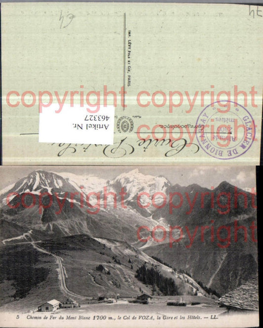 463327,Rhone-Alpes Haute-Savoie Chemin de Fer Mont-Blanc Col de Voza Bergkulisse