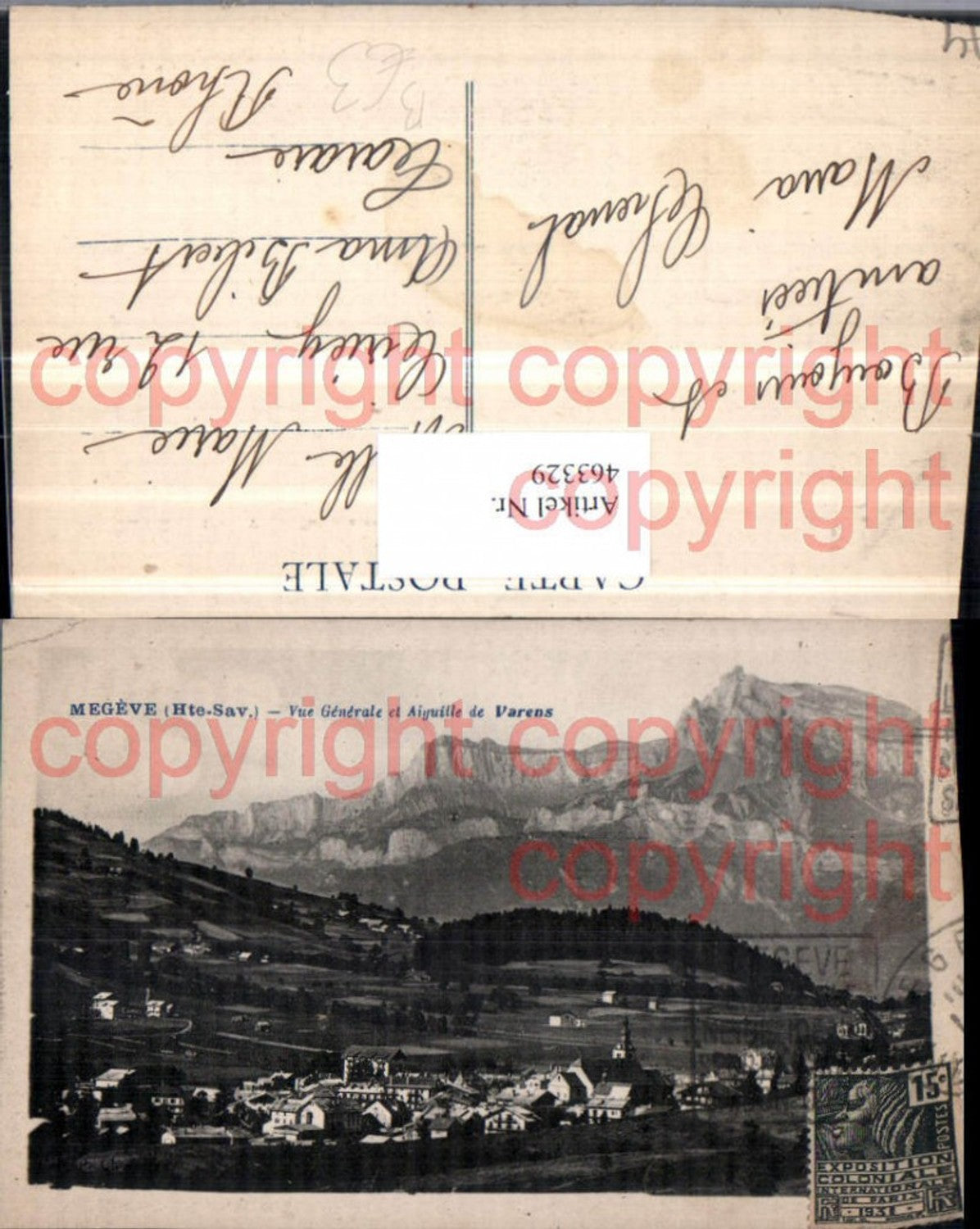 463329,Rhone-Alpes Haute-Savoie Megeve Vue Generale et Varens Totale Bergkulisse