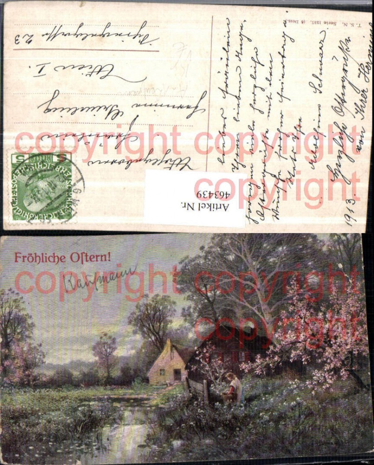 463439, Artist AK A. Kaufmann Easter Landscape pub Theo Stroefer 1237
