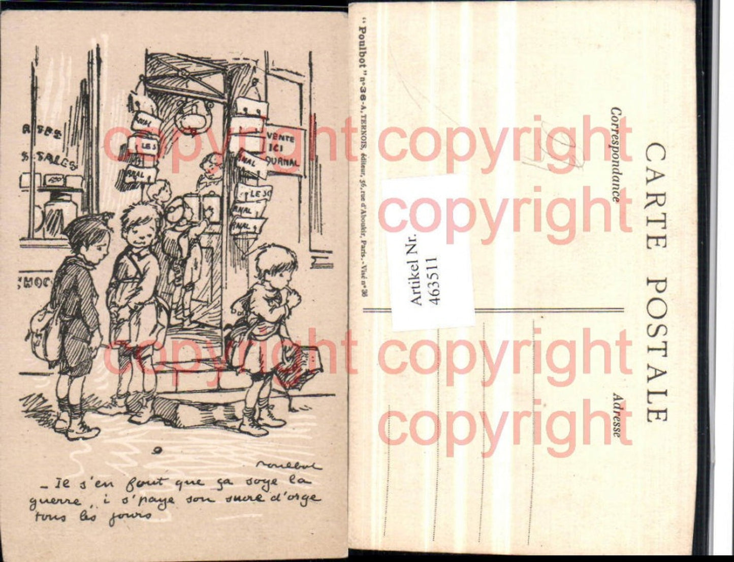 463511, Artist AK Poulbot Children's Shop